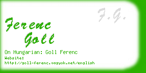 ferenc goll business card